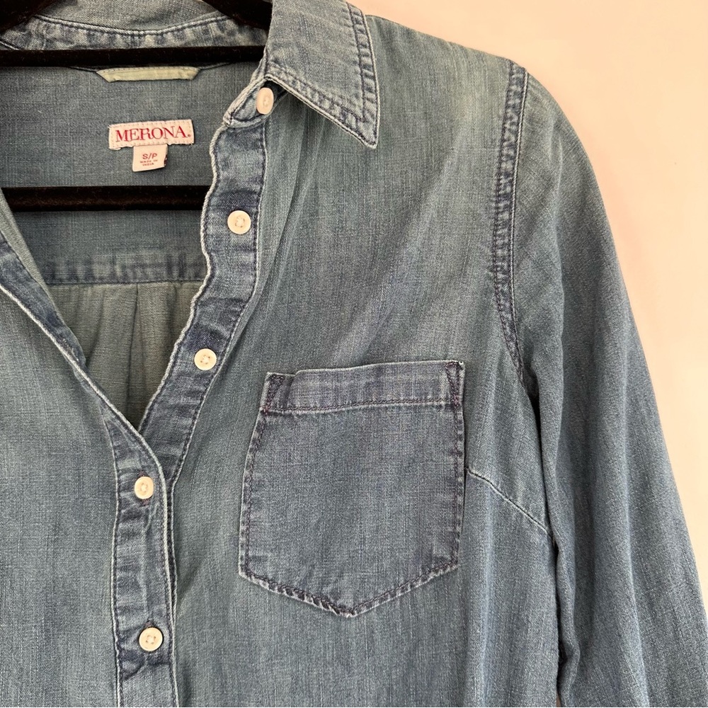 Merona Long Sleeve Denim Tunic Size Small - Picture 5 of 5